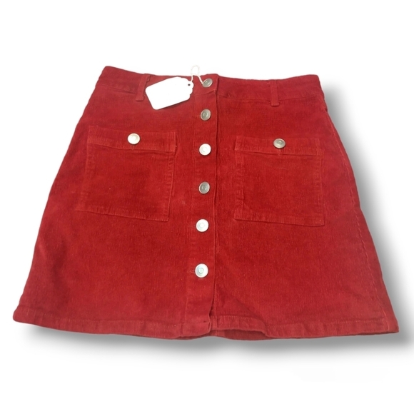 Peach Love California ~ Burgundy Corduroy Mini Skirt - Picture 13 of 13